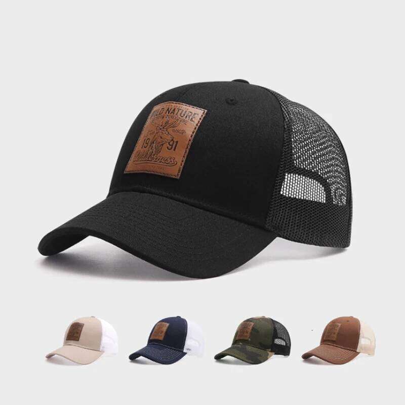 Four Seasons Mesh Baseball Caps Unisex Deer Icon Trucker Cap for Women Men Outdoor Portable Hunting Hiking Fishing Sunscreen Hat Y260304