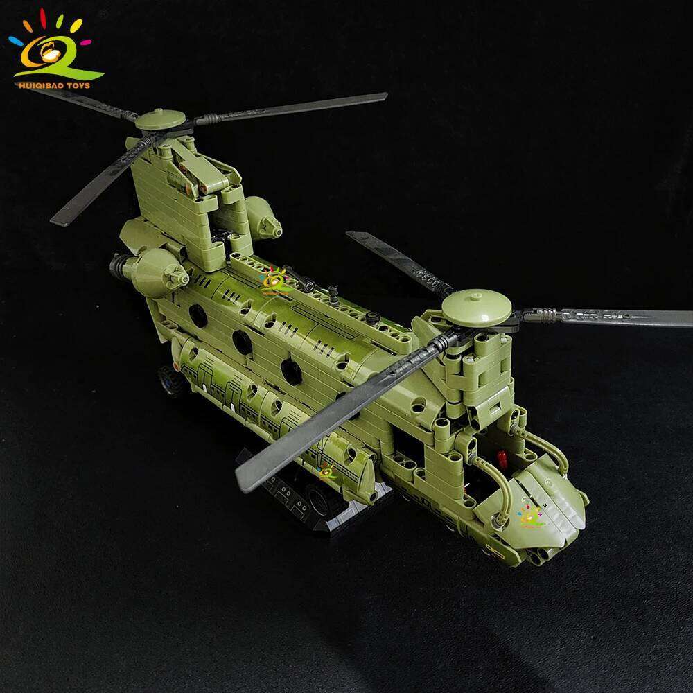 HUIQIBAO WW2 Military Helicopter Army Building Blocks Set for Children Airplane Weapon Toy City Bricks Gift home Decor. Z260306