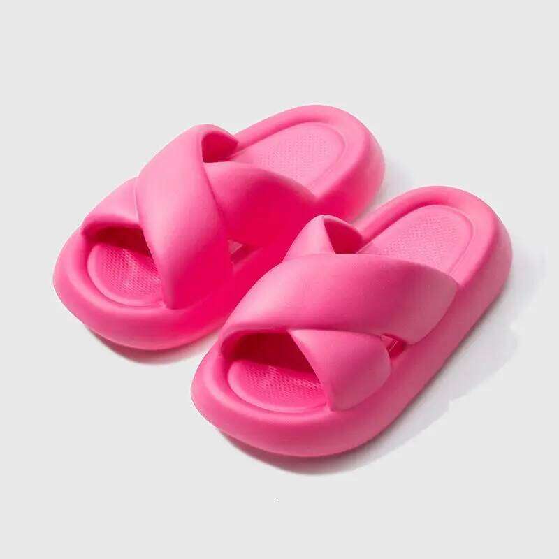 Litfun Women's Platform Slippers 2025 Summer New Outdoor Antiskid Beach Shoes Fashion Crossover Belt EVA House Sandals