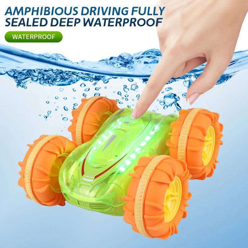 RC Car Gesture Sensing Rolling 2.4G light Amphibious Remote Control Vehicle Double Sided Stunt Waterproof Children Toys for Kids C260305