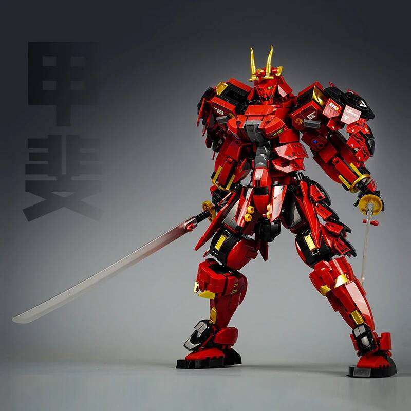 923PCS IN STOCK 34.6cm 923pcs Samurai Building Blocks Model MOC Creativity Robot Mech Bricks Kids Toys Christmas Gift Set Z260306