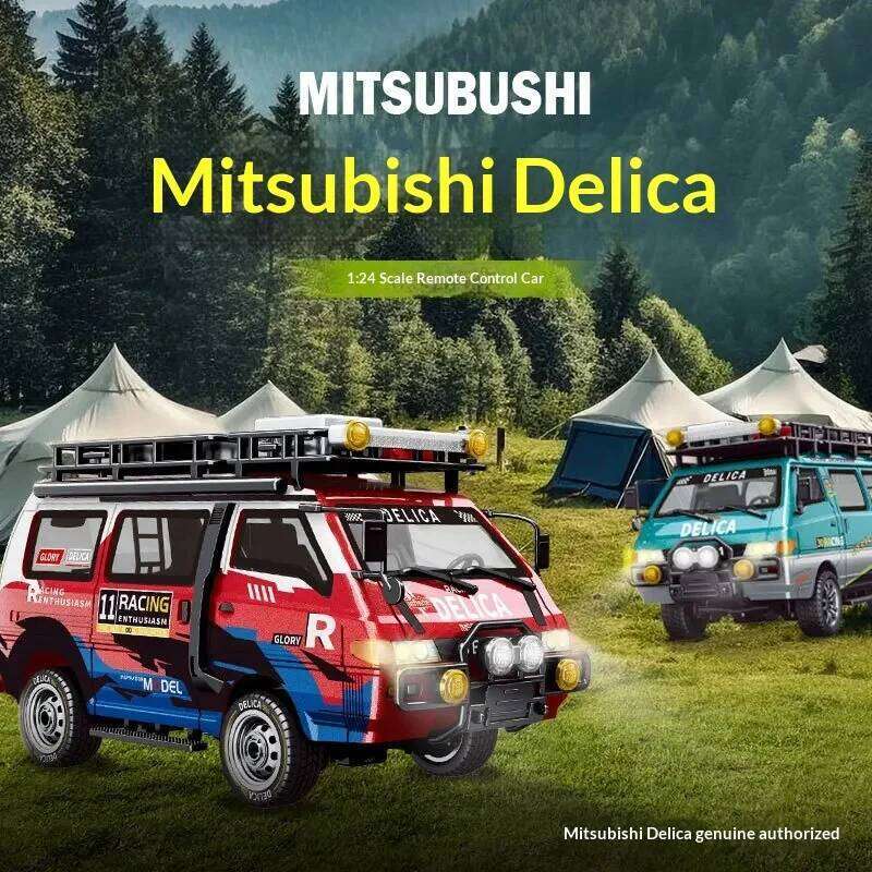 New Mitsubishi DeLica 1/24 Four-Wheel Drive Breadvan Simulation Model Car Children's Toy Remote Control Vehicle Collectible C260305