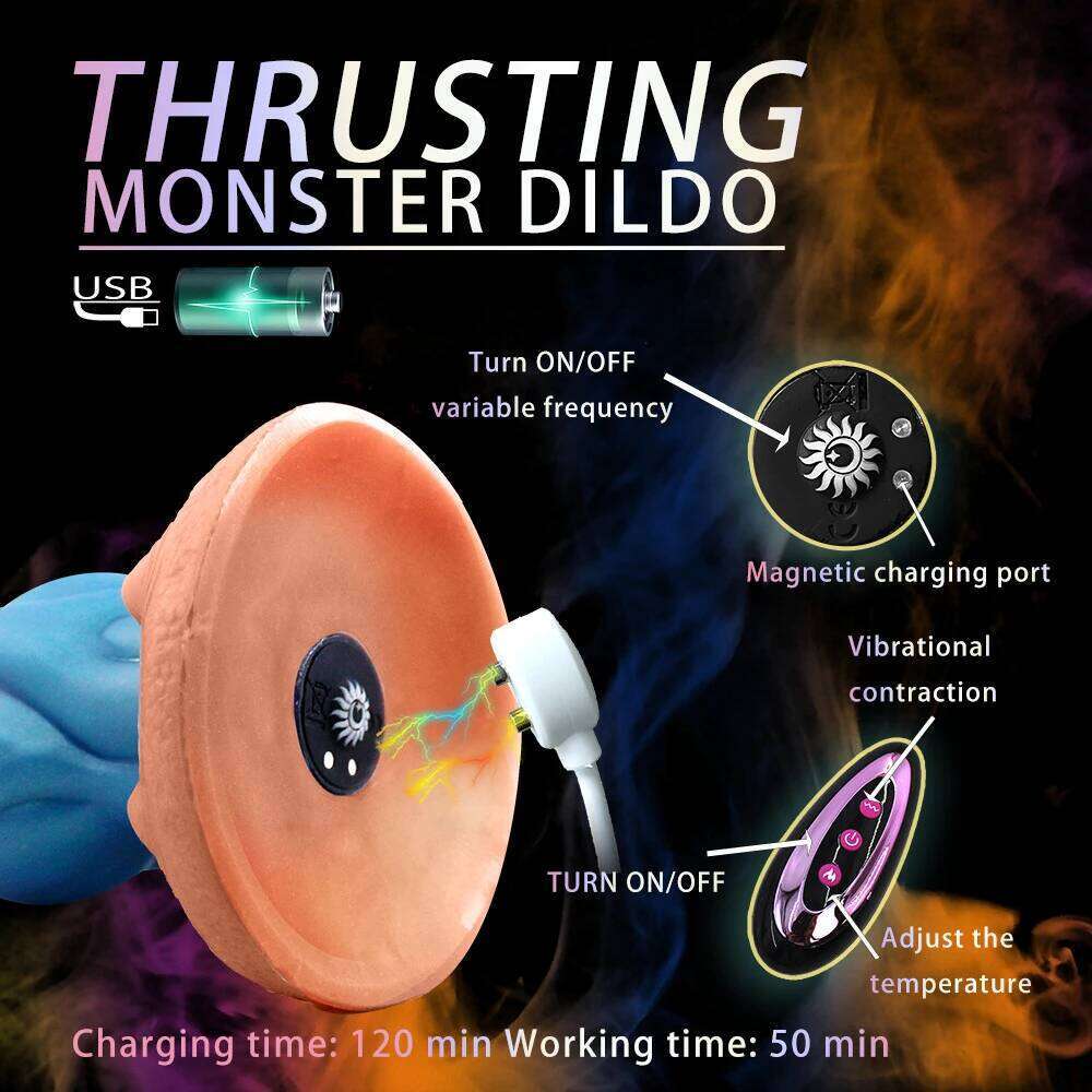 Electric Dragon Vibrator Dildo Telescopic Silicone Penis Remote Control Sex Toys for Women Vagina G-spot Male Anal Masturbator W260305
