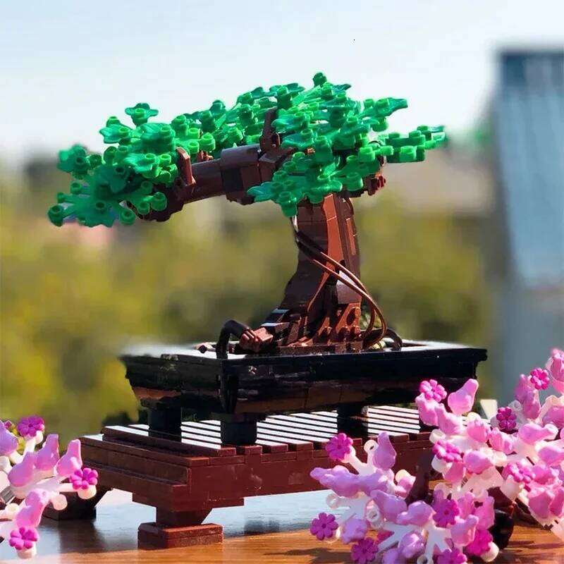 878PCS Creative Bonsai Sakura Tree Building Blocks Botanical Collection Assemble Bricks Home Decor Toy Gift For Children Adult Z260305