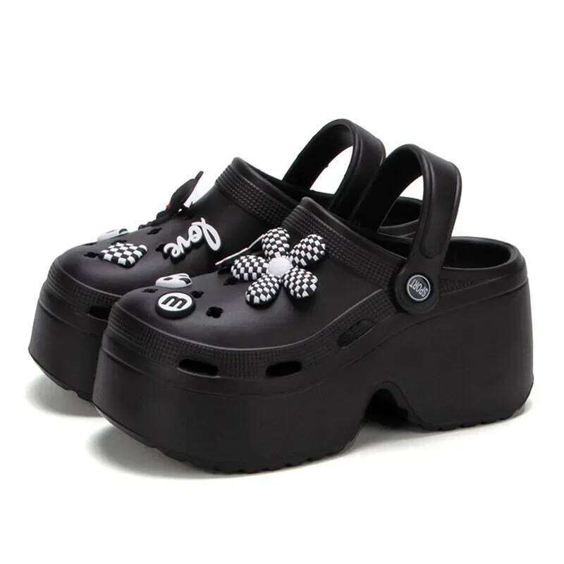 Women Chunky Platform 2024 Summer Soft Thick Sole Diy Clogs Garden Shoes Woman Closed Toe Non-Slip Beach Slides Sandals