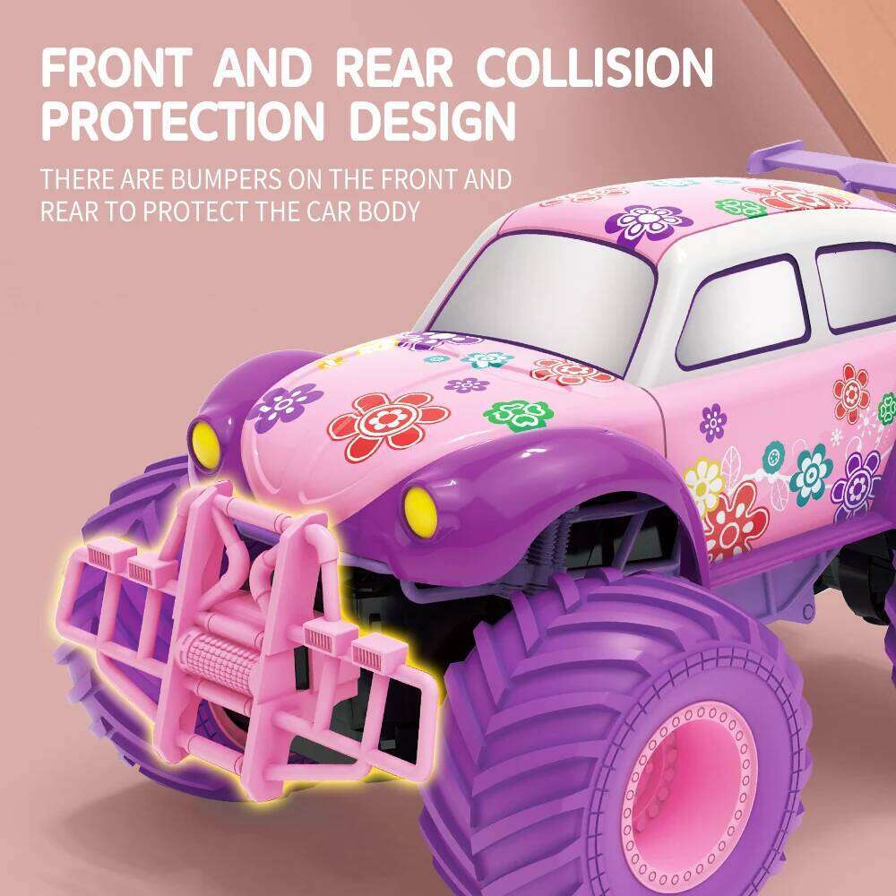 Pink RC Car Pickup Truck Electric Climbing Drop-resistant Stunt Remote Control Toy For Children Party Gift Christmas Ornament C260305