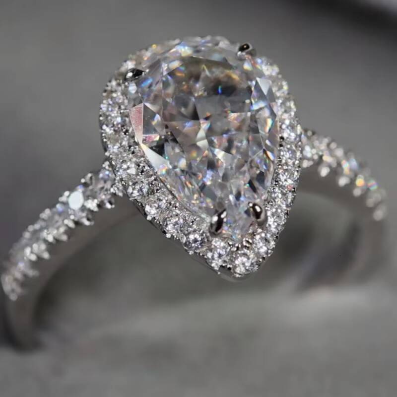 GRA Vvs Moissanite 10K 14K 18K Solid Gold Emerald Radiant Oval Pear Cut Shape Engagement 925 Silver Diamond Ring Women Men