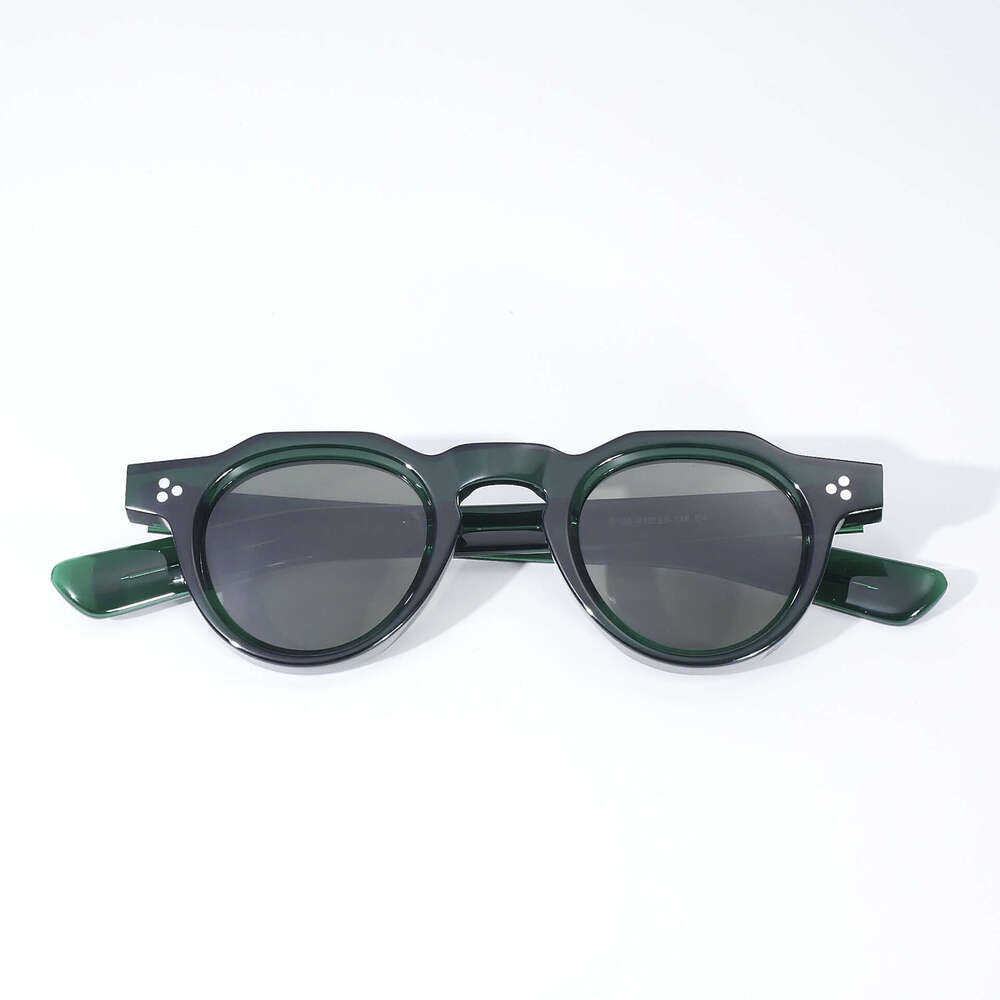 New Retro Thick Frame Acetate High-End Small Round Square Face Sun Protection Sunglasses Men Women High-Quality