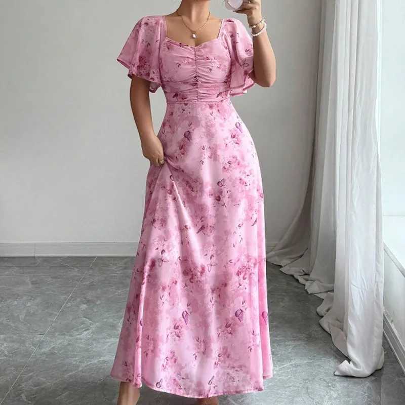 Summer New Style Slim Elegant Dress With Lotus Leaf Sleeves Womens Fashion Holiday Party Dresses For Women Robe Femme Vestidos X260306