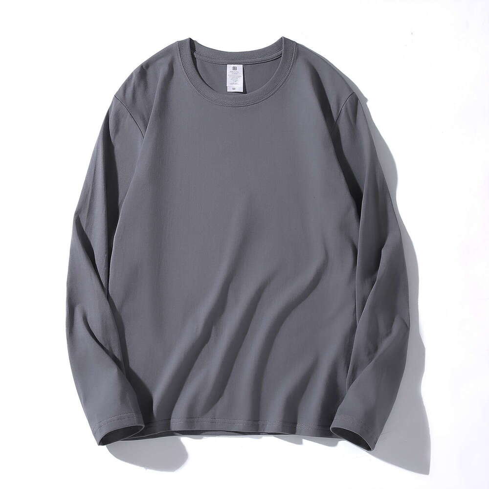 Exported to Japan 220g Heavyweight Pure Cotton Long Sleeve T-Shirt Loose Fit Unisex Solid Color Base Shirt Trendy Casual Sweatshirt