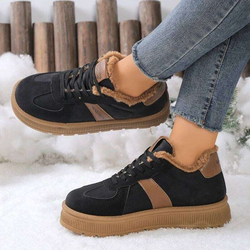 2025 Winter New Thick Bottom Fashion Leisure Warm Cotton Women's Comfortable Outdoor Casual Shoes
