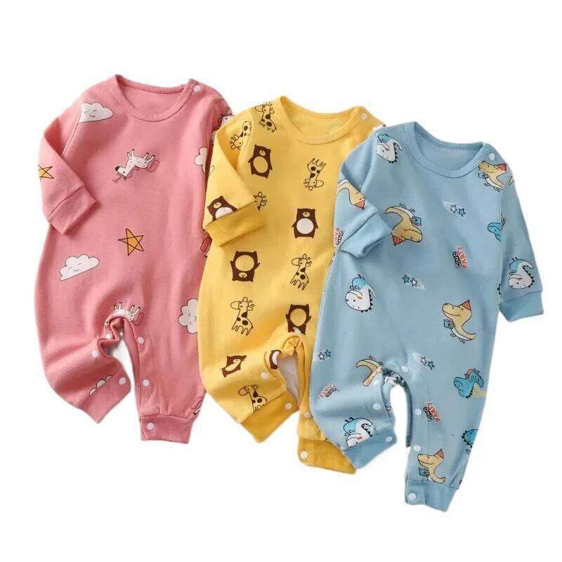 Newborn Baby Romper Autumn New 100% Cotton Girl Boy 0-18M Cute Spring Long Sleeve Soft Infant Clothes Z260306