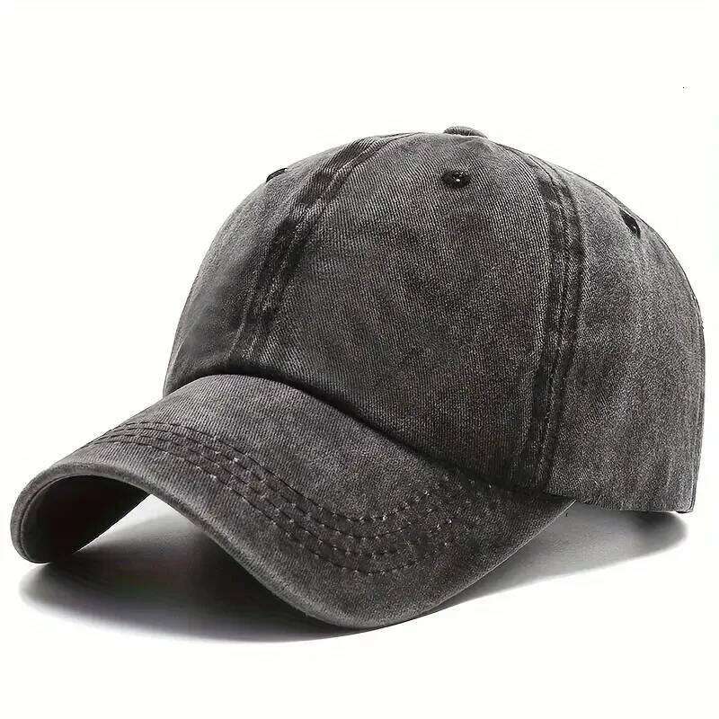 Solid Washed Denim Baseball Cap Vintage Unisex Cotton Sport Hat Outdoor Soft Top Breathable Versatile Sunshade Caps Women Men Y260304