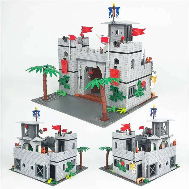 Medieval Cherbourg Modular Buildings toy, Creative Construction Castle Building Blocks Sets Bricks Toys Room Decor Gifts Z260305