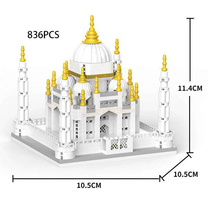 Mini Block Taj Mahal Architecture Model Building Diamond brick India City Bangladesh Mausoleum tomb Miracle classic creative toy Z260305
