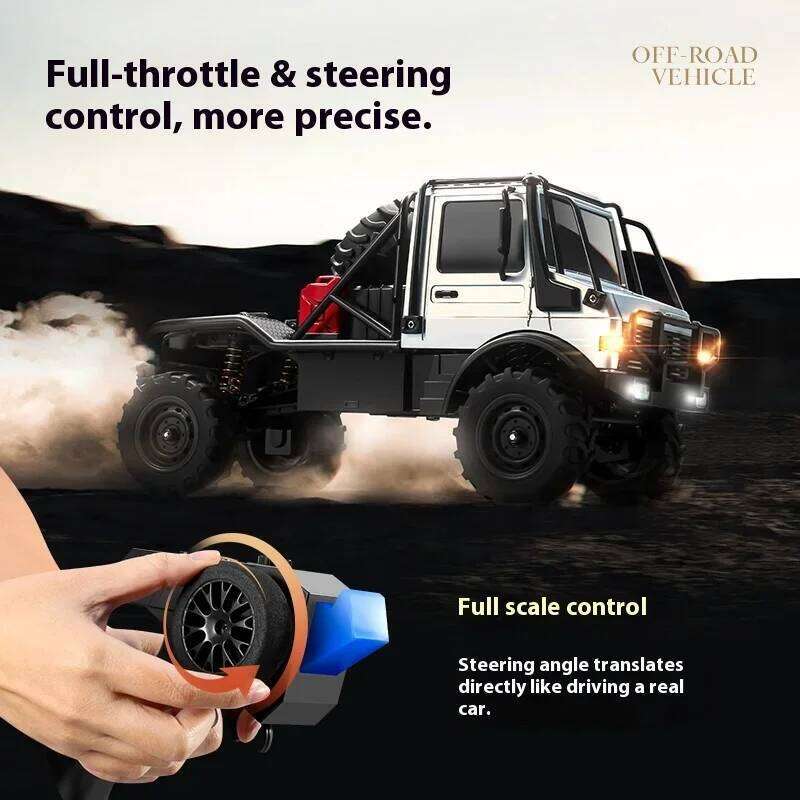 Unimog MN333 1/18 RC Cars High-torque Full-scale Four-wheel Drive Off-road Climbing Car Model Remote Control Toy 2 Batteries C260305