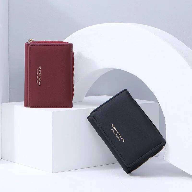 Women's short Korean version zipper coin simple women's three fold multi-function purse C260304