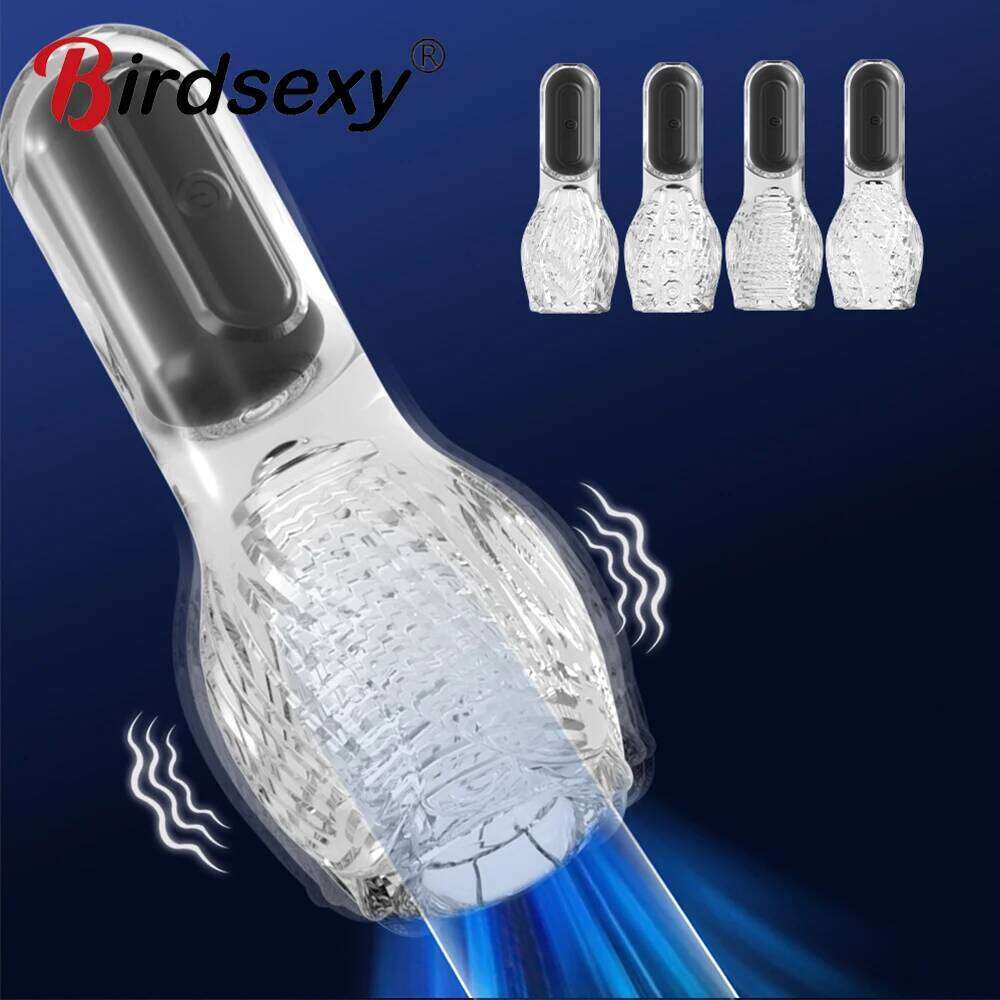 Male Masturbator Vibrators Sex Toys for Men Soft Pussy Transparent Vagina Cup Oral Tornado Masturbate Adult supplies Vacuum W260305