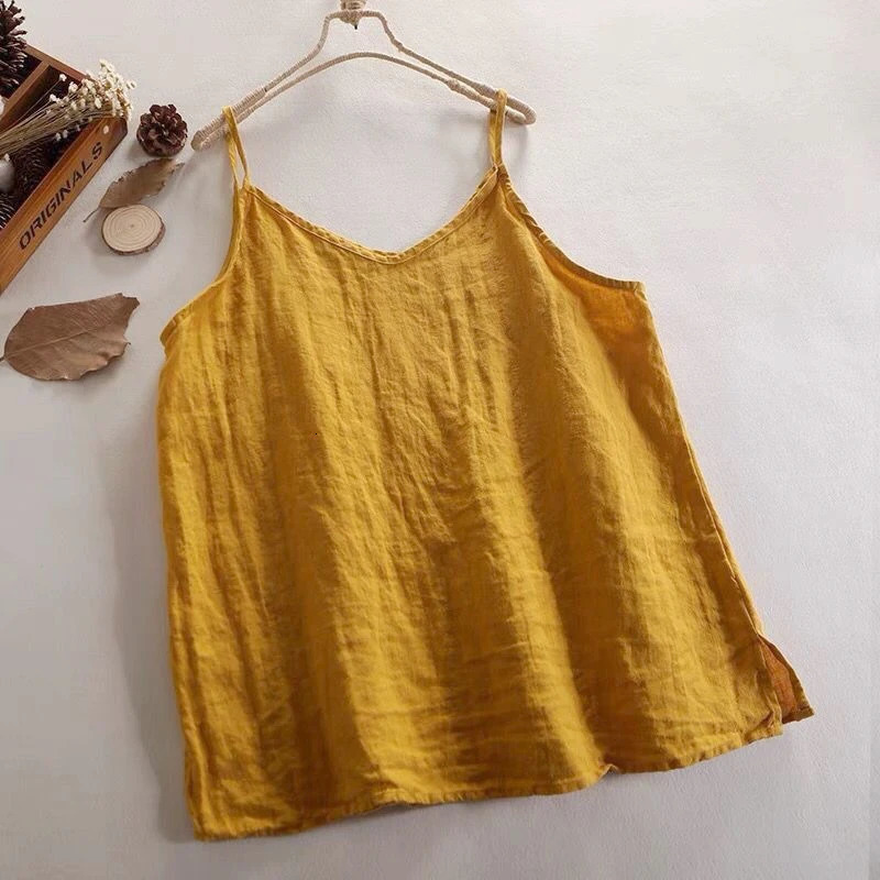Summer Simple All-match Top Loose Thin Camisole Solid V-neck Vest Women Clothing Sleeveless Casual Highstreet Holiday T-shirt 260306