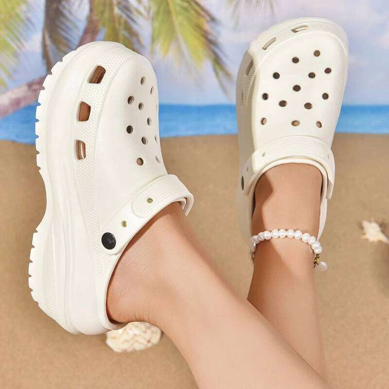 Women Thick Bottom Anti-Slip Summer Outdoor Beach Breathable Mesh Slip-On Wear-resistant Sandals Comfortable Shoes