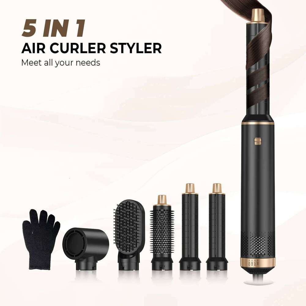 5 in 1 Electric Negative Ion Straightener Comb Curling Iron Detachable Multifunctional Heating Brush Hair Dryer 26Y0306