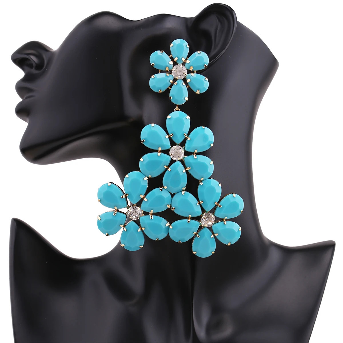 Super Exaggeration Women Big Rhinestones Dangle Drop Earrings For Women Crystal Statement Earrings Wedding Jewelry Gifts 260302