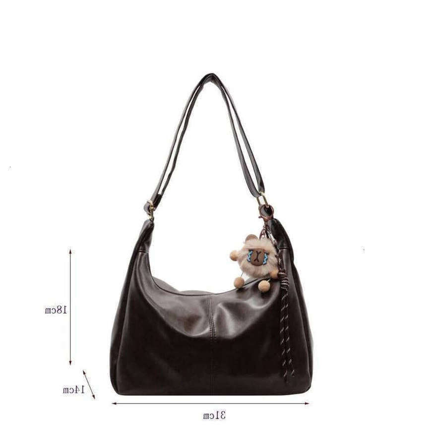 OLOEY New Free Pandent Fashion Women's Crescent Bag High Quality PU Leather Shoulder Waterproof Crossbody Casual Tote Bag Practical Bag