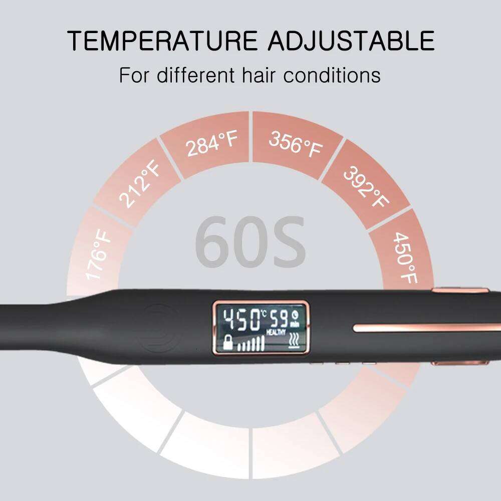 Curler 450F Pencil Flat Iron 10mm Titanium Thinnest Narrow Mini Straightener for Beard Short Hair Styling Tool 26Y0306