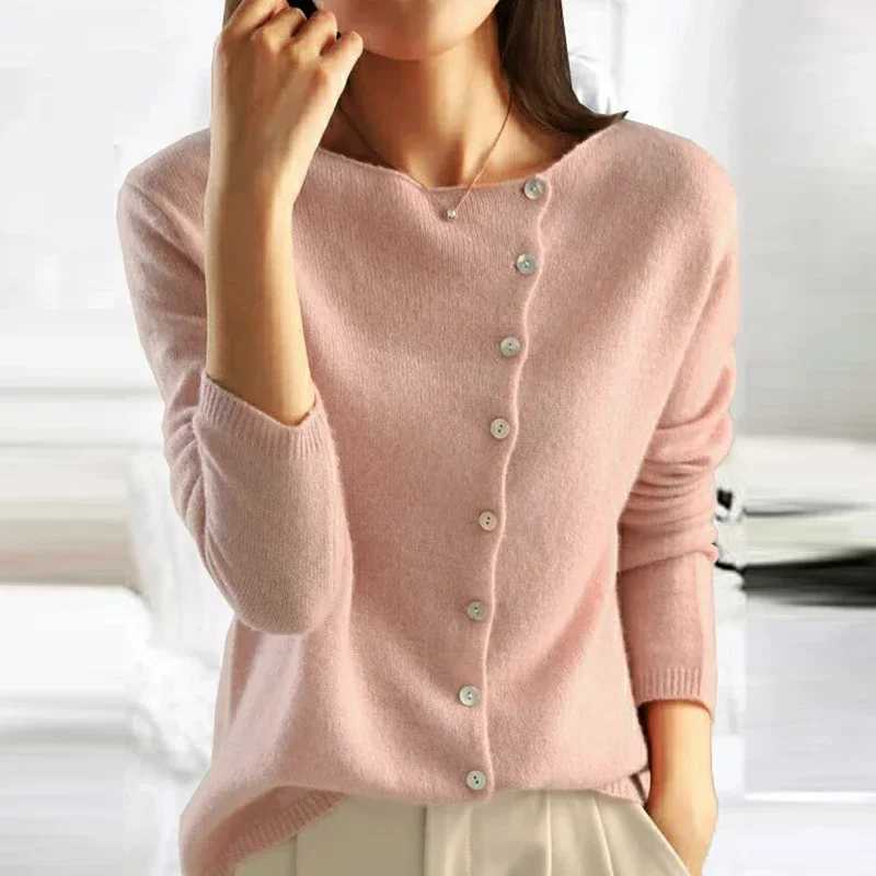 Autumn Winter Sweater Women Elegant Button Design Knitted Cardigans For Women Casual Sweaters M260306