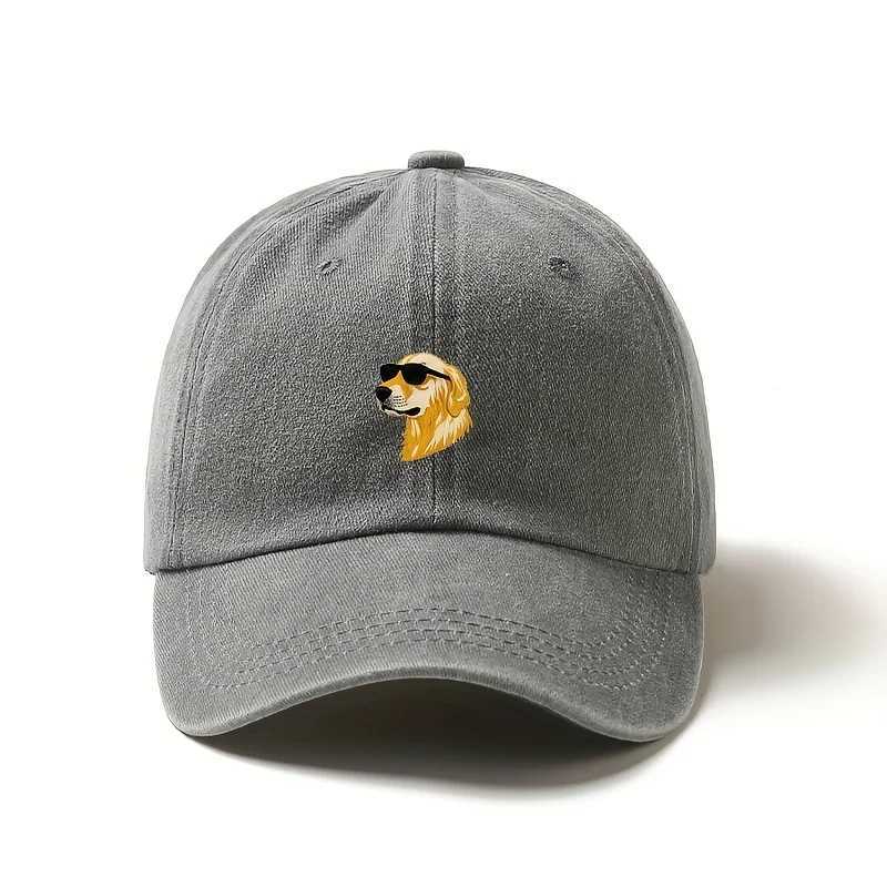 Wearing sunglasses a golden retriever printed baseball cap a gift for dog lovers with multiple colors to choose from S260306