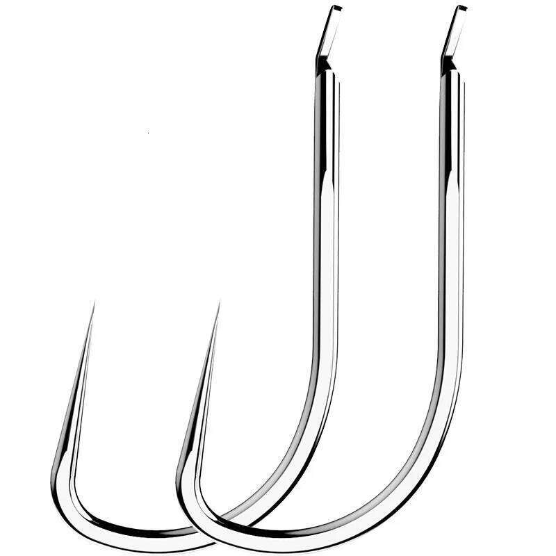 100pcs Fishhook Titanium Alloy Flying Knock Tilapia Sleeve White No Barb Crucian Carp Fishing Hook Hooks pesca accesorios Y260305