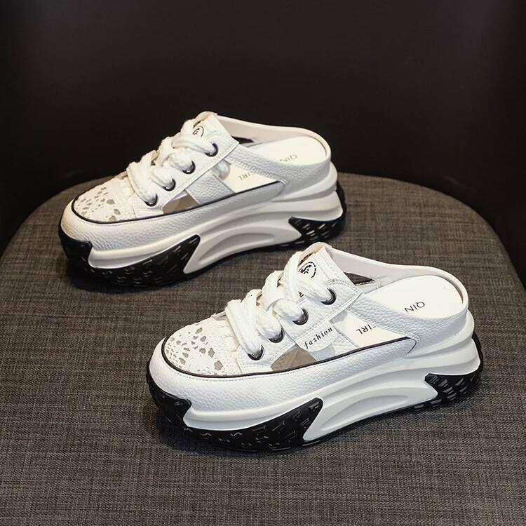5cm Inner Heightening Canvas Thick Women Cake Bottom Half Cloth Shoe Rubber Shoes Student