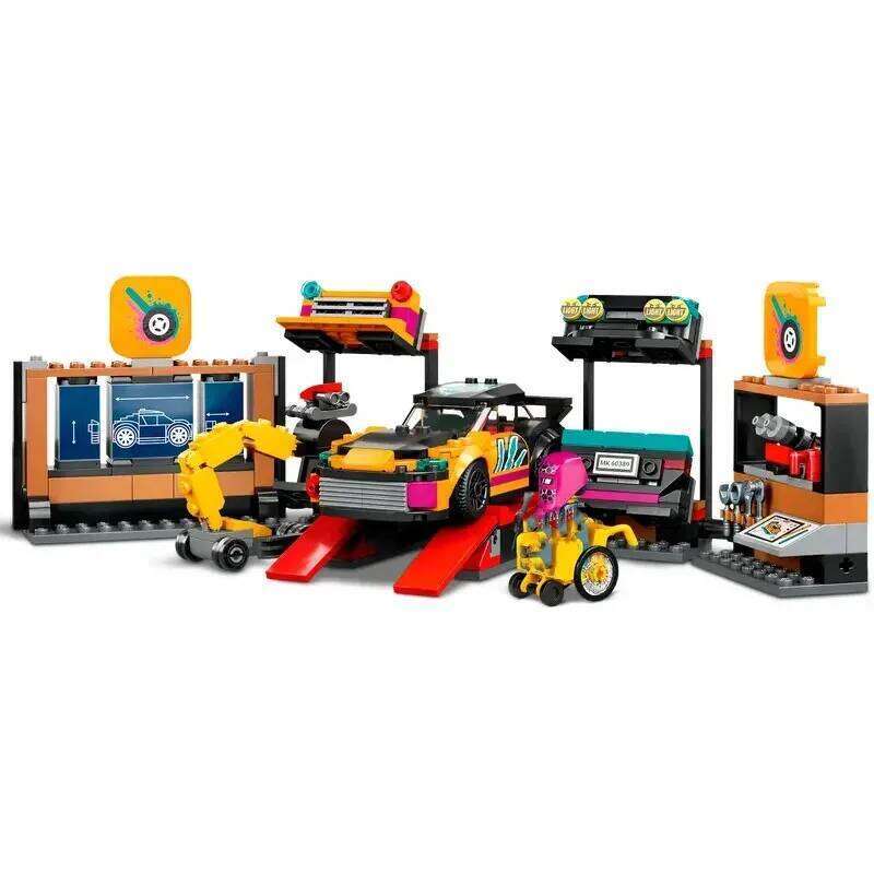Compatible MOC Sets City Series Building Blocks 60389 Custom Garage Car Service Center Children's Gift Assembling Toys Z260306