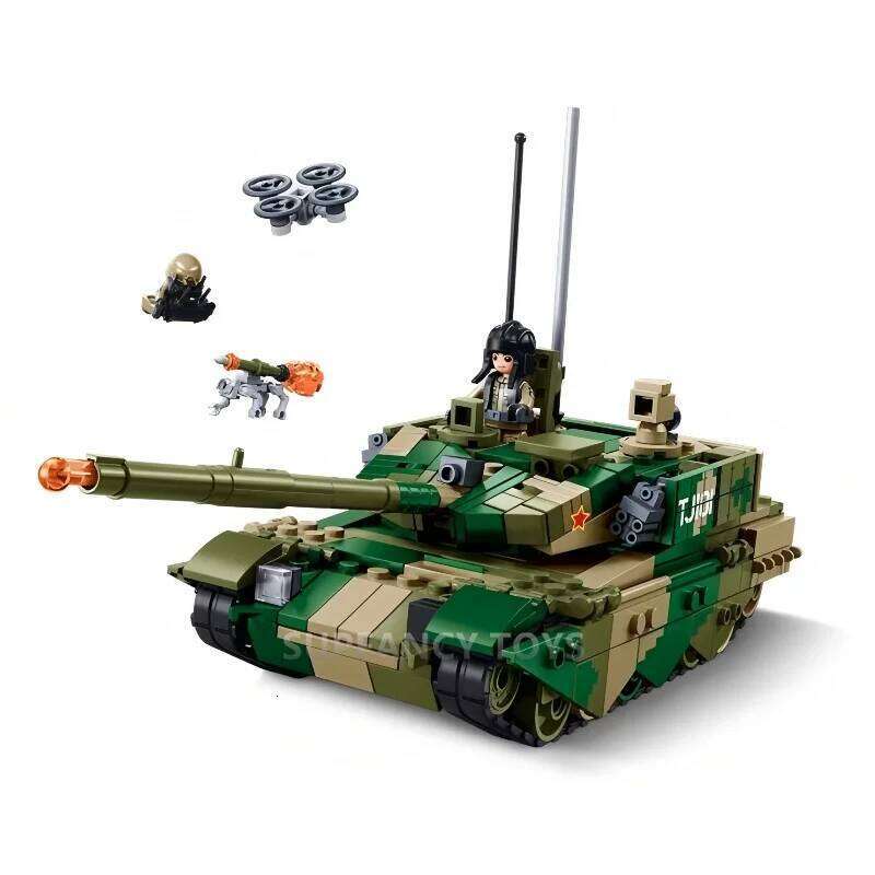 Sluban 391pcs MBT Main Battle Tank ModelArmy King of Land WarfareDIY Building Blockset Military Educational Toys for Children Z260305