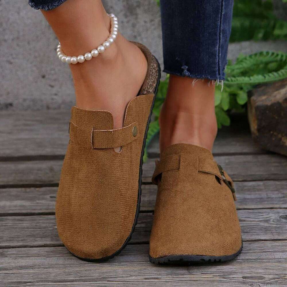 2025 Cork Footbed Clogs For Women Fashion Leather Comfort Potato Shoes With Arch Support Indoor Outdoor Beach Slippers