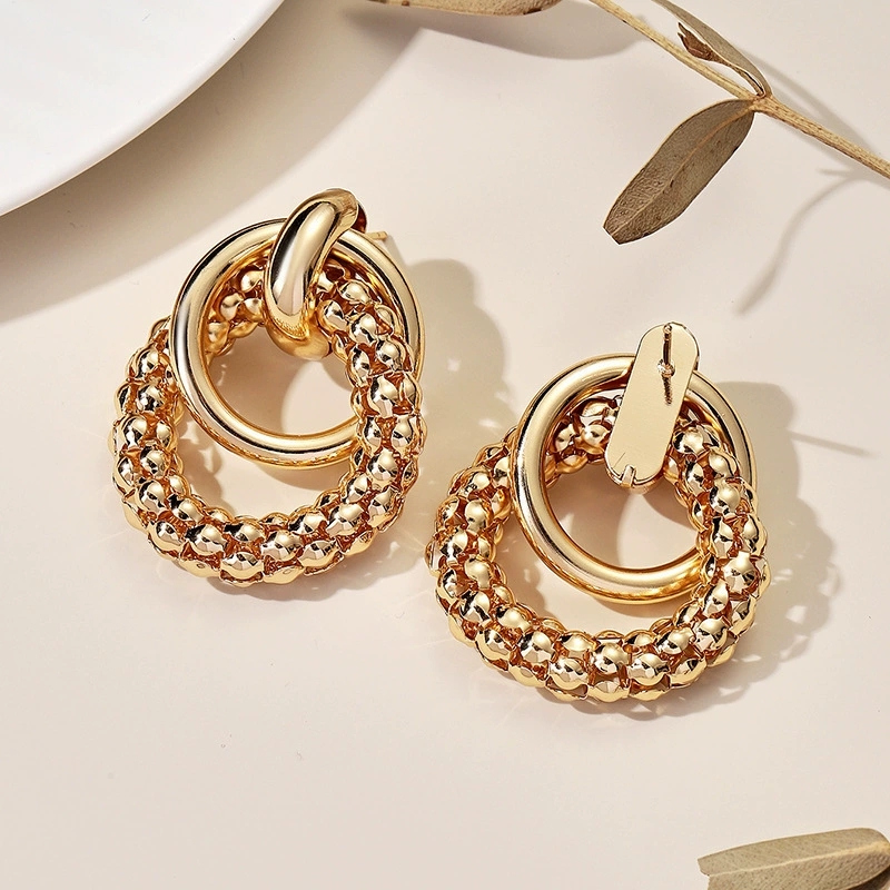 Fashion Forward Large Hoop Earrings | Dazzling Metallic Accent Pieces