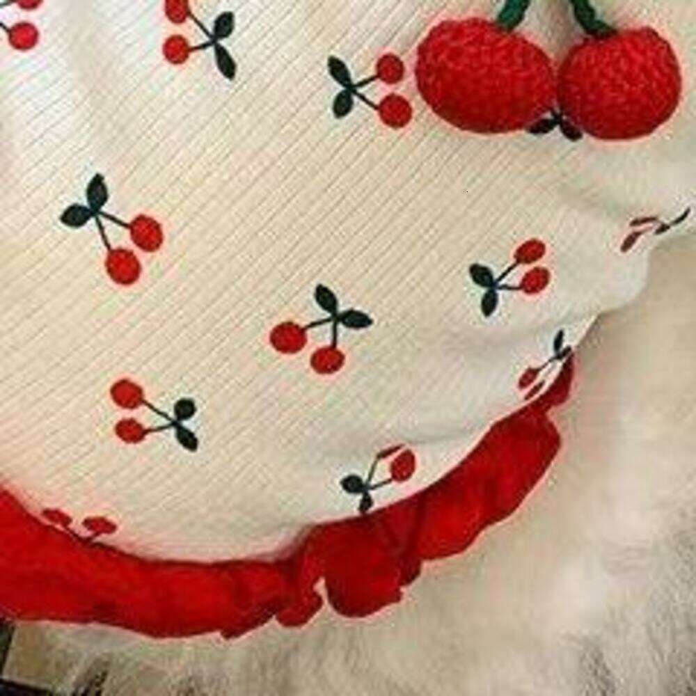 Dog Clothes Spring, Summer, Autumn: Cute Cherry Print Suspenders For Yorkshire Terriers, Bichons, Maltese, Teddy, Pomeranian, And Small Dogs Bamubi