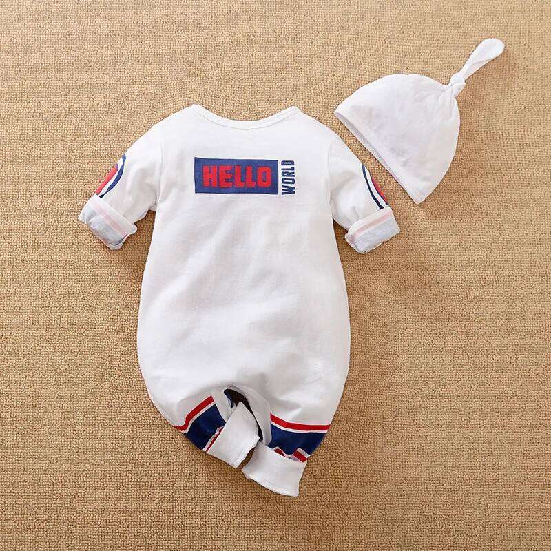 Umorden Newborn Baby Boys Astronaut Costume Rompers Space Suit Outfit Jumpsuit White 0-18M Cotton Clothes For Babies Z260306