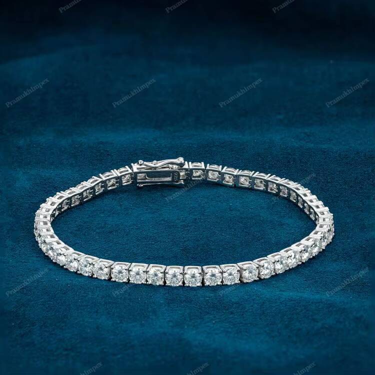 High-quality Moissanite Tennis Bracelet 4mm 65inch Iced Sterling Silver Men Hip Hop Jewelry Party Wholesale Price