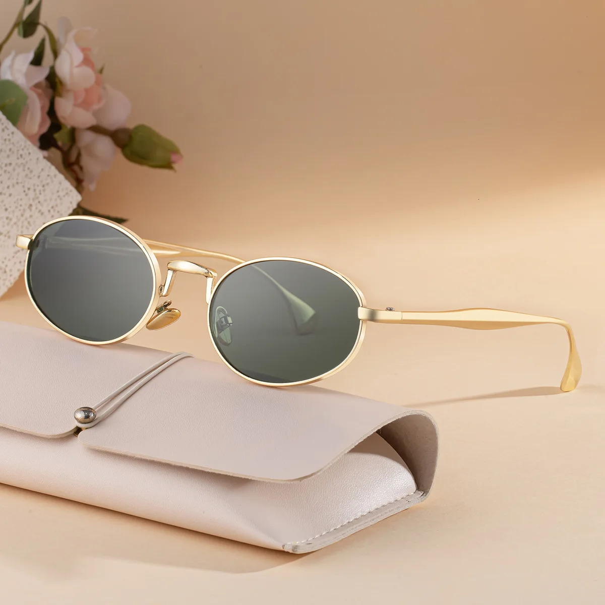 Retro Oval Sunglasses for Women Men Thick Frame Fashion Style Sunglasses UV400 Protection er Ins Trendy Glass 260302