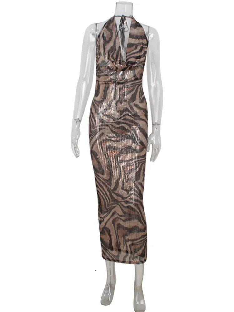 CNYISHE Leopard Printed Bodycon Sheath Party Women Dresses Sleeveless V Neck Backless Outfits Sexy Club Female Vestidos Robes 260306