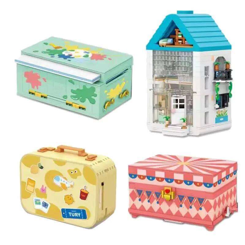 Loz Secret Box Streetscape Mini Diamond Block Villa Art Room Circus Building Brick City Street View Creative Toy Z260306