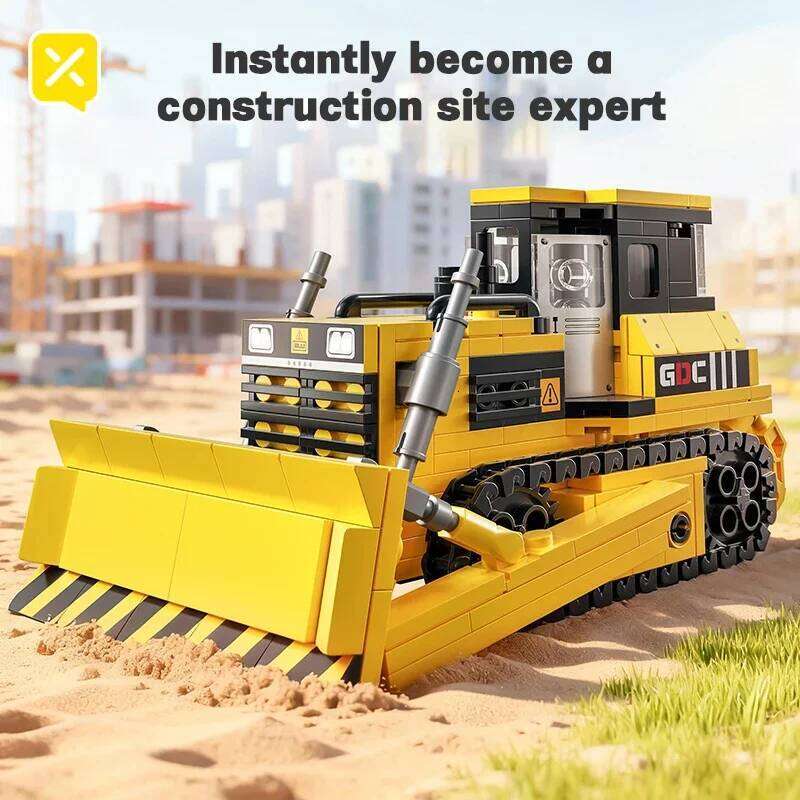 DIY Kids Construction Bulldozer Brick Toy Movable Engineering Vehicle Inertial Sliding Educational Building Set for Boys & Girls Z260305