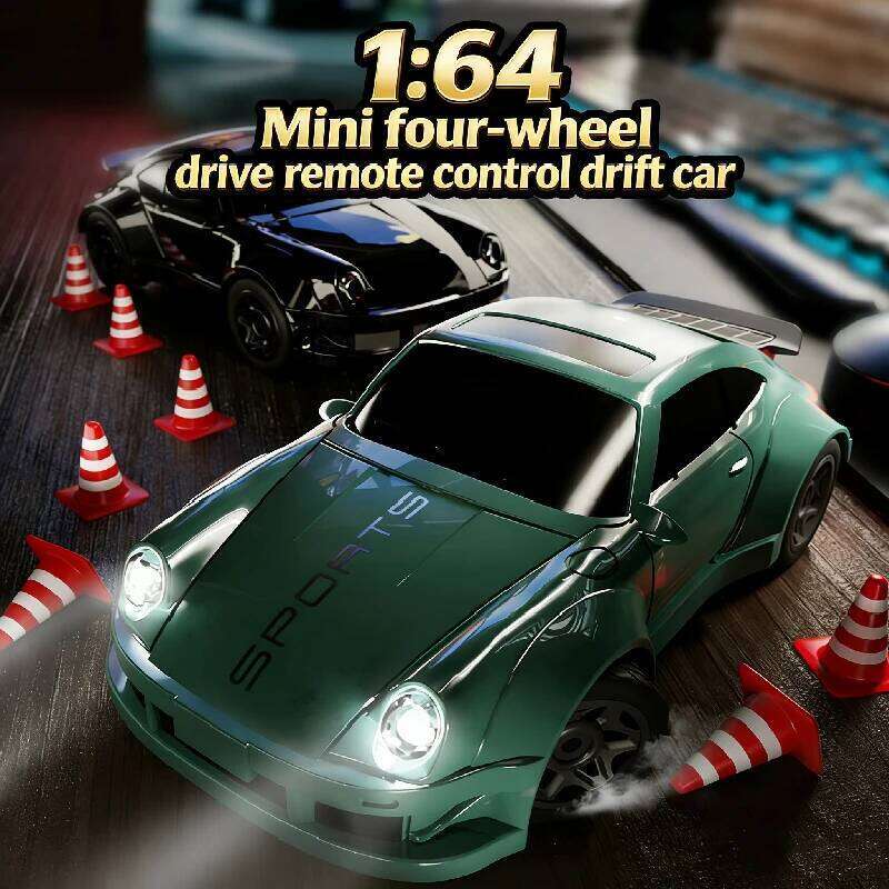 1: 64 Mini High-speed Four-wheel Drive Remote-controlled Drift Rechargeable Desktop Racing Model for Boys and Children Car C260305