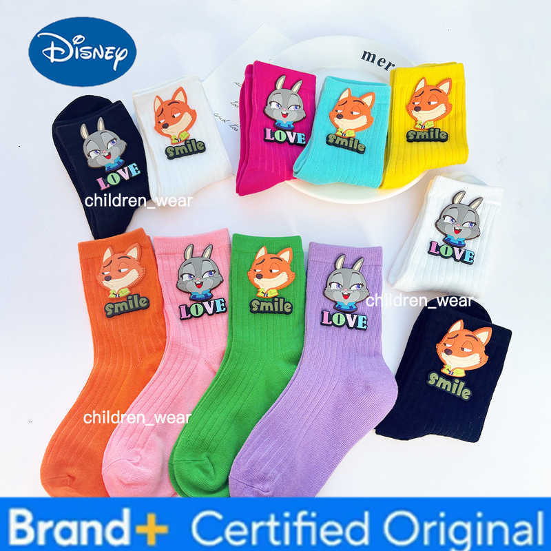 Disney Anime Zootopia Fun Socks Cosplay Judy Fox Nick Childrens Socks Fun Face Patterns Comfortable Breathable Boys and Girl Socks Toy H260306