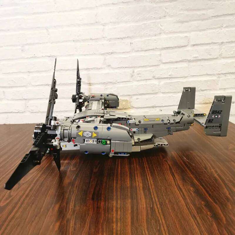 WW2 Technical Electric Osprey Transport Aircraft Building Blocks High-Tech Sets Military Fighter Bricks Boys Toys for Kids Gifts Z260306
