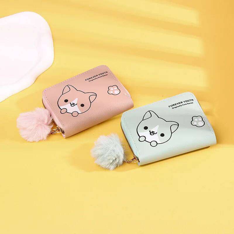 New Style Women's Wallet Short Cartoon Cute Mini Card Holder Purse Zipper Student Coin C260304