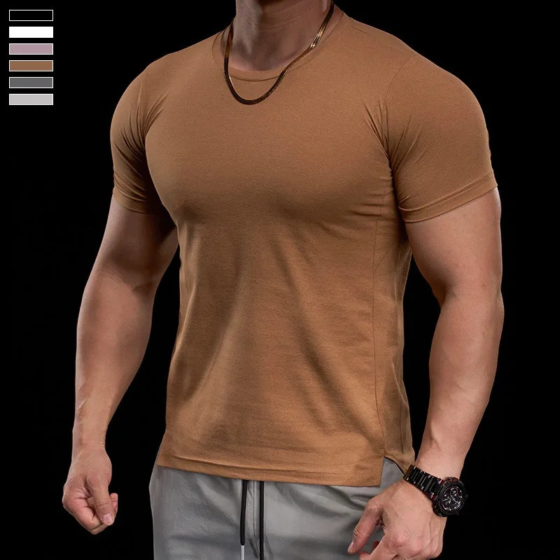 Mens Gym Fitness Training Clothing Highelasticity Breathable Sports Tight Shortsleeved Tshirt Running 260302