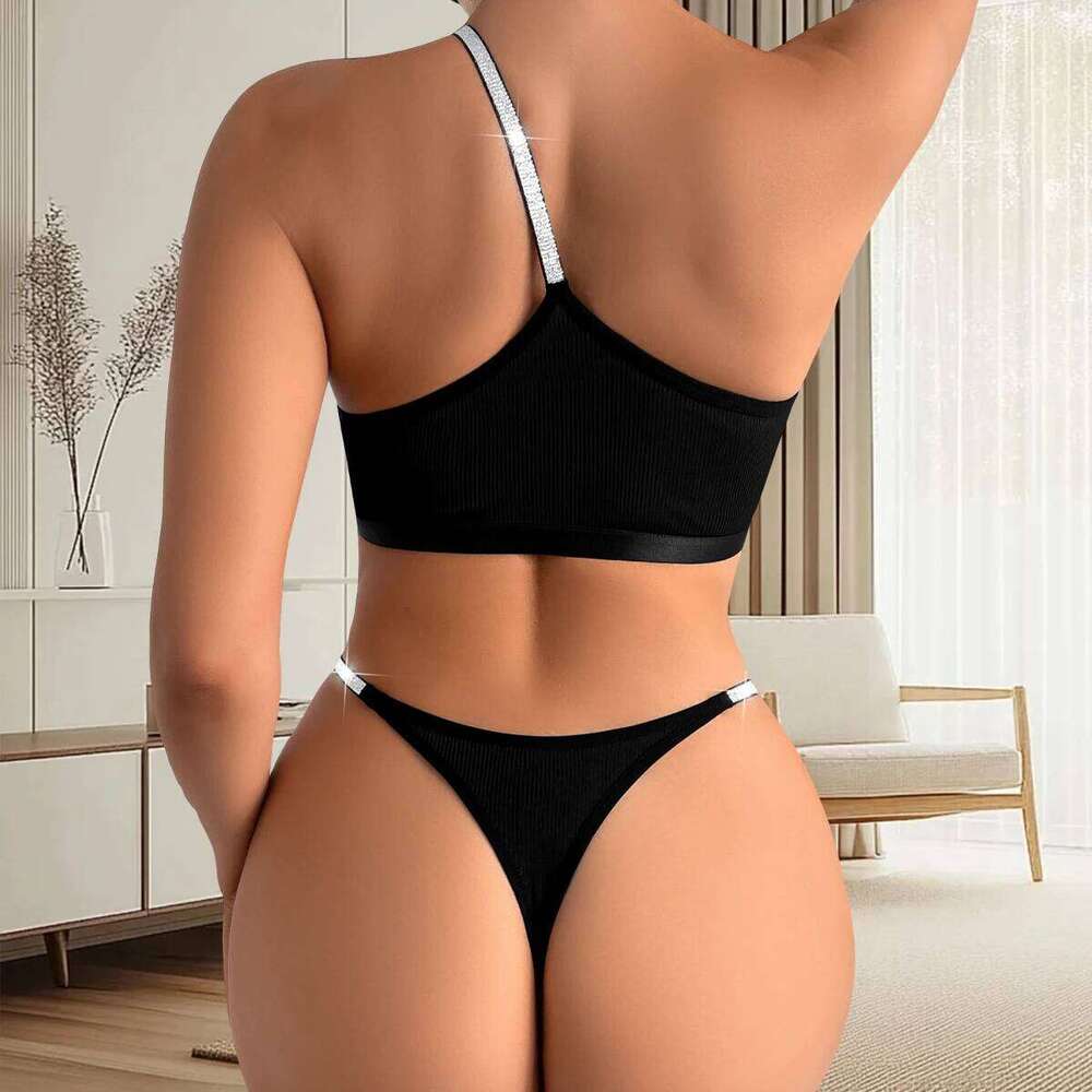 2pcs Women Bras Panties Set Shiny Charming Sexy Lingerie Breathable Fashion Women's Underwear Elegant Backless Brassiere