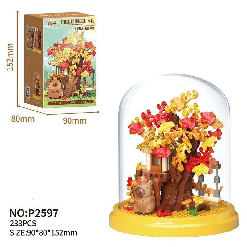 Educational components small particle building blocks flower capybara garden roses lily immortal flowers decorative block toys Z260306
